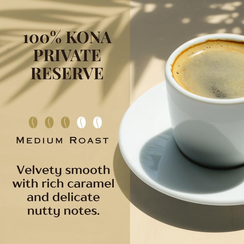 ROYAL KONA COFFEE Ground - 100% Hawaiian Kona Coffee, Private Reserve, Medium Roast, (Pack of 2) - Image 2